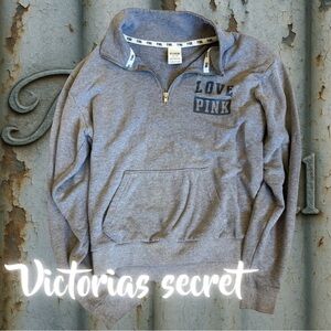 PINK Victoria's Secret Charcoal Love Graphic Hoodie